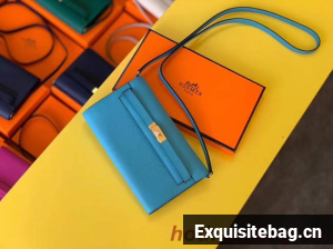 Hermes Original kelly espom leather to go woc Bag H4087 blue