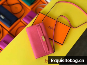 Hermes Original kelly espom leather to go woc Bag H4087 rose