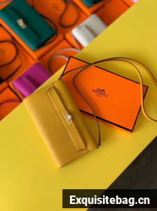 Hermes Original kelly espom leather to go woc Bag H4087 yellow