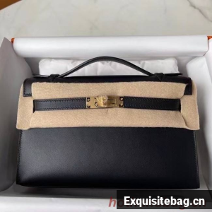 Hermes Original swift Leather KEL2278 black&gold-Tone Metal