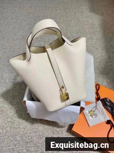 Hermes Picotin Lock Bags Original togo Leather PL3388 Cream