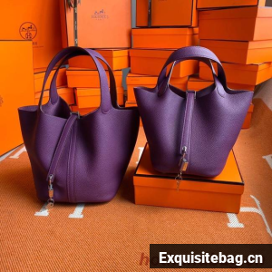 Hermes Picotin Lock Bags Original togo Leather PL3388 purple