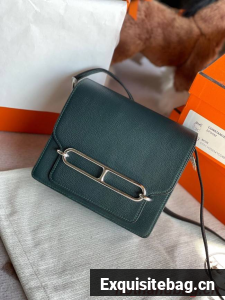 Hermes Roulis 19cm Evercolor 9D H9003 Lake water blackish green&Silver