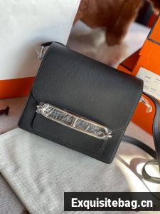 Hermes Roulis 19cm Evercolor 9D H9003 black&Silver