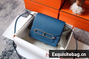 Hermes Roulis 19cm Evercolor 9D H9003 blue&Silver