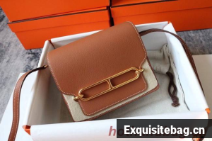 Hermes Roulis 19cm Evercolor 9D H9003 brown&Gold
