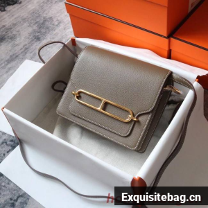 Hermes Roulis 19cm Evercolor 9D H9003 dark gray&Gold