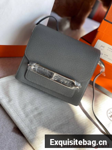 Hermes Roulis 19cm Evercolor 9D H9003 gray&Silver