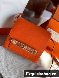 Hermes Roulis 19cm Evercolor 9D H9003 orange&Gold