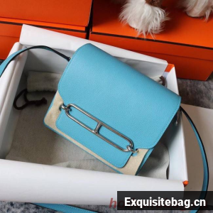 Hermes Roulis 19cm Evercolor 9D H9003 sky blue&Silver