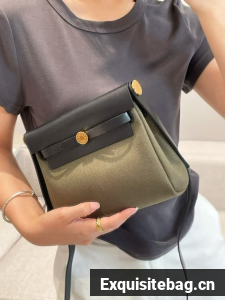 Hermes mini Herbag 20CM Original Canvas Leather & Calfskin 48888-3