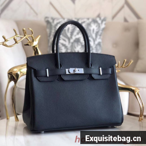 Hermes original Epsom Leather HB35O black&silver Metal