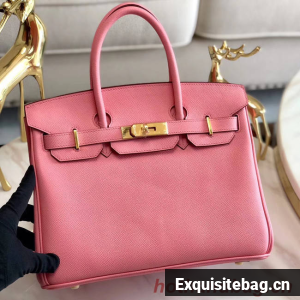 Hermes original Epsom Leather HB35O pink&gold Metal