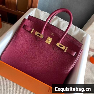 Hermes original Togo Leather HB25O Burgundy