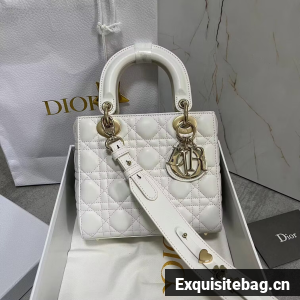 LADY DIOR MY ABCDIOR BAG Cannage Lambskin M0538I white Gold-Tone