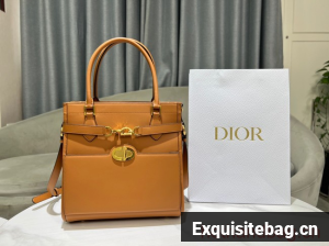 Dior MEDIUM BOSTON BAG Calfskin 8801 brown