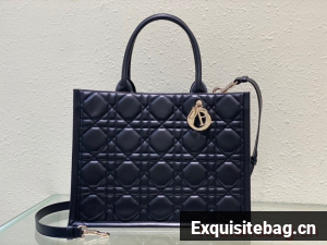 MEDIUM DIOR BOOK TOTE Black Calfskin M1296ZG