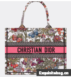 MEDIUM DIOR BOOK TOTE White Multicolor Mexico Millefiori Embroidery M1296ZEBJ