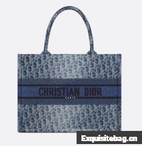 Medium Dior Book Tote Blue Denim Dior Oblique Jacquard M1296ZEG