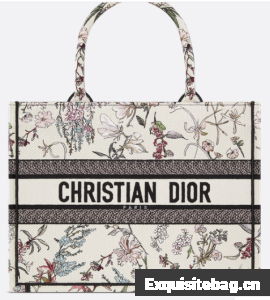 Medium Dior Book Tote Dior Pivoine Beige Millefiori Embroidery M1296ZEXH-1