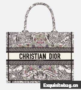 Medium Dior Book Tote Latte Embroider M1296ZEZE