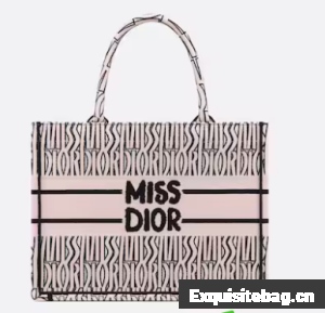 Medium Dior Book Tote White and Pale Pink Miss Dior Allover Embroidery M1296ZEZE