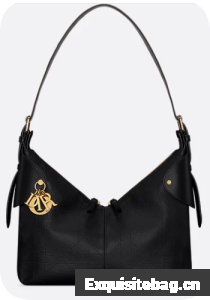 Medium Dior Voyage Bag Black Flat Macrocannage Grained Calfskin M2846UJ