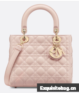 Medium Lady Dior Bag Cannage Lambskin M0565ON Powder Pink