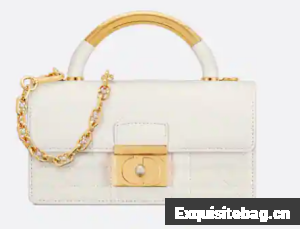 Mini Dior Ange Bag Latte Macrocannage Calfskin M4401U