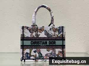 SMALL DIOR BOOK TOTE White Multicolor Toile de Jouy Mexico Embroidery M1296ZRG