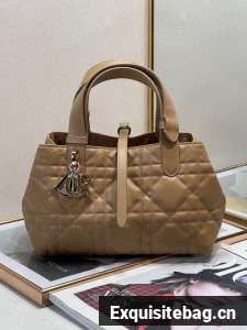 SMALL DIOR TOUJOURS BAG Tan Macrocannage Calfskin M2822O