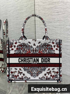Small Dior Book Tote Latte Embroidery with Multicolor M1265Z