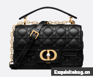 Small Dior Jolie Top Handle Bag Black Cannage Calfskin M9271U