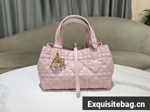Small Dior Toujours Bag Macrocannage Calfskin M2822OSIY pink