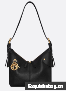 Small Dior Voyage Bag Black Flat Macrocannage Grained Calfskin M2845UJ