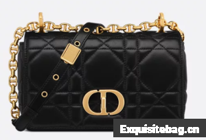 Small Soft Dior Caro Bag Macrocannage Lambskin M9252UHPA black