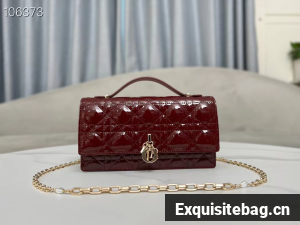 MISS DIOR MINI BAG Patent Cannage Calfskin S0980O Wine MISS DIOR MINI BAG Patent Cannage Calfskin S0980O Wine