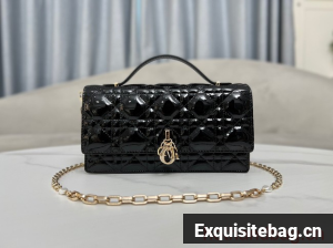 MISS DIOR MINI BAG Patent Cannage Calfskin S0980O black MISS DIOR MINI BAG Patent Cannage Calfskin S0980O black