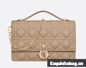 MISS DIOR TOP HANDLE BAG Biscuit Cannage Lambskin M0997ON MISS DIOR TOP HANDLE BAG Biscuit Cannage Lambskin M0997ON