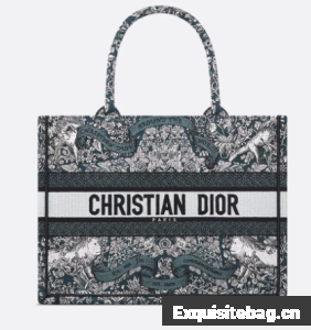 Medium Dior Book Tote Blue Embroidery with White Miss Dior Allover Embroidery M1296ZEDO Medium Dior Book Tote Blue Embroidery with White Miss Dior Allover Embroidery M1296ZEDO