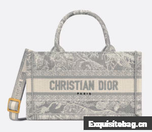 Mini Dior Book Tote Gray Toile de Jouy Reverse Embroidery S5573CR Mini Dior Book Tote Gray Toile de Jouy Reverse Embroidery S5573CR