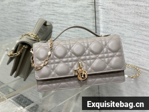 My Dior Mini Bag Cannage Lambskin S0980ONMJ gray My Dior Mini Bag Cannage Lambskin S0980ONMJ gray
