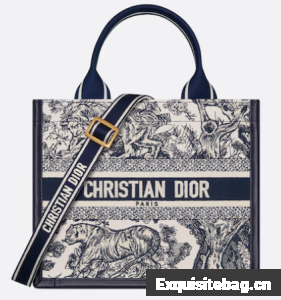 Small Dior Book Tote White and Navy Blue Toile de Jouy Sauvage Embroidery with Navy Blue Calfskin M1325CET Small Dior Book Tote White and Navy Blue Toile de Jouy Sauvage Embroidery with Navy Blue Calfskin M1325CET