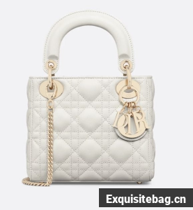 MINI LADY DIOR BAG Lambskin M0566OW white&gold MINI LADY DIOR BAG Lambskin M0566OW white&gold