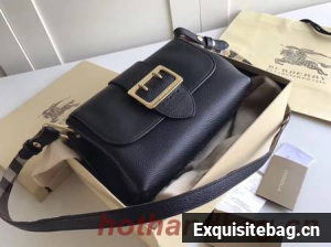 BURBERRY Hampshire vintage check leather cross-body bag 6101 black