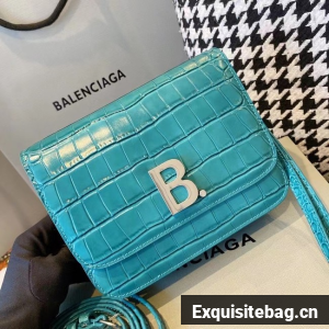 BurBerry Leather Shoulder Bag 80195 sky blue