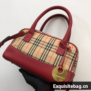 BurBerry Leather Shoulder Bag 90111 red