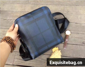 BurBerry Messenger Bag in Haymarket Check BU34125 Blue&Black