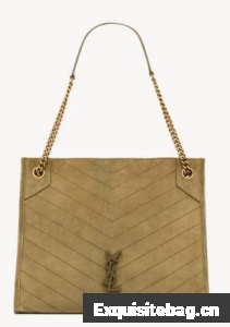 Saint Laurent NIKI MEDIUM SHOPPING IN SUEDE 577999 BARLEY GREEN