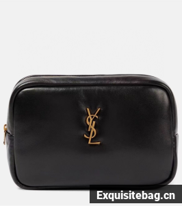 SAINT LAUREN CALYPSO COSMETIC POUCH IN LAMBSKIN 767101 black